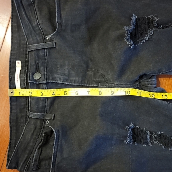 Levi's 711 Skinny Black Deconstructed Jeans - Picture 6 of 15
